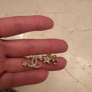 Gold and Silver Star Earrings